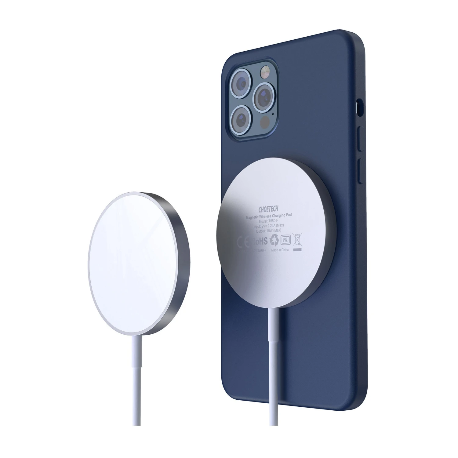 CHOETECH 15W Magnetic Snap-on Wireless Charger W/ Connected USB-C PD Cable 6 CHOETECH 15W Magnetic Snap-on Wireless Charger W/ Connected USB-C PD Cable - Image 4