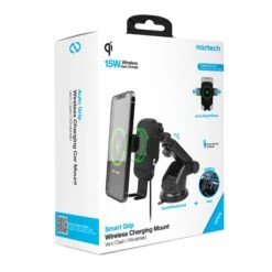 Naztech 15W Black Smart Grip Wireless Charging Car Mount W/ Vent Mount & Suction Mount -OtterBox Store 60ef4f4a5f87d461877789