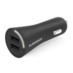 PureGear 24W Black Dual USB-A CLA Car Charger