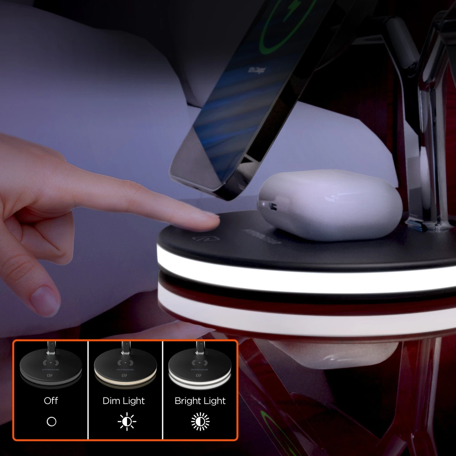 HyperGear 26W MaxCharge 3-in-1 Wireless Charging Stand Compatible With MagSafe - Black 9 HyperGear 26W MaxCharge 3-in-1 Wireless Charging Stand Compatible With MagSafe - Black - Image 7