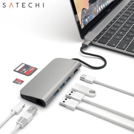 Satechi USB-C Aluminium Multi-Port 4K HDMI Adapter & Hub - Space Grey 3 Satechi USB-C Aluminium Multi-Port 4K HDMI Adapter & Hub - Space Grey