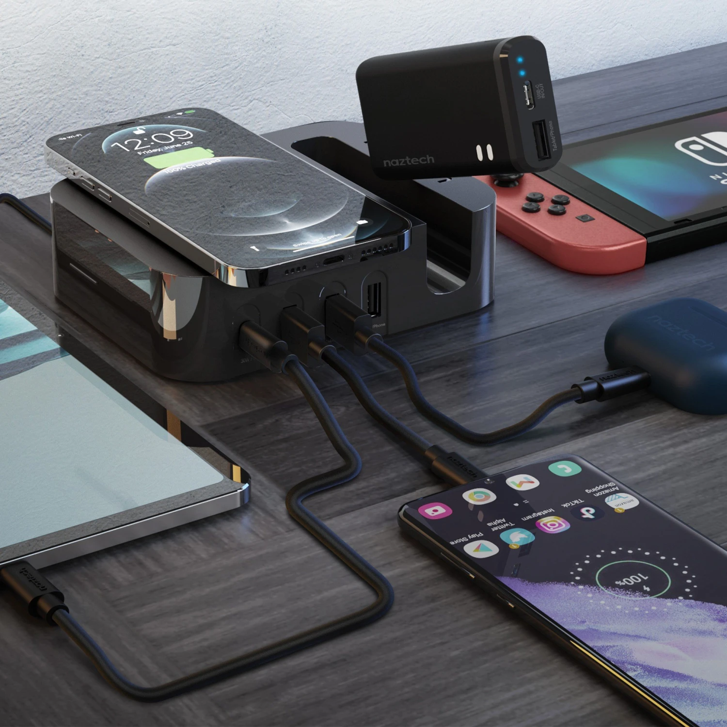 Naztech 65W Ultimate Charging Station Pro USB-C Wall Charger W/ Qi + 4000 MAh Portable Power Ban 4 Naztech 65W Ultimate Charging Station Pro USB-C Wall Charger W/ Qi + 4000 MAh Portable Power Ban - Image 2