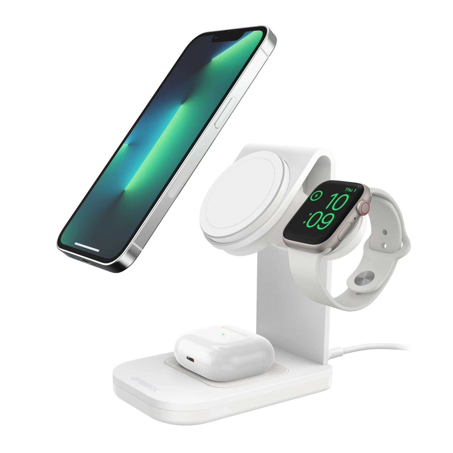 Otterbox 3-in-1 Charging Station Made For MagSafe W/ Apple Watch Charger + Airpods - White 4 Otterbox 3-in-1 Charging Station Made For MagSafe W/ Apple Watch Charger + Airpods - White - Image 2