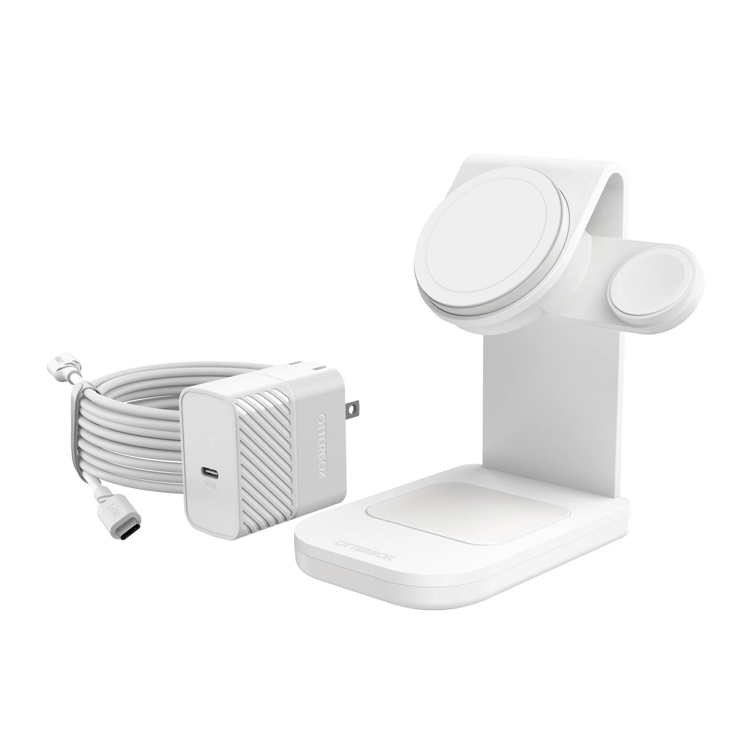 Otterbox 3-in-1 Charging Station Made For MagSafe W/ Apple Watch Charger + Airpods - White 5 Otterbox 3-in-1 Charging Station Made For MagSafe W/ Apple Watch Charger + Airpods - White - Image 3