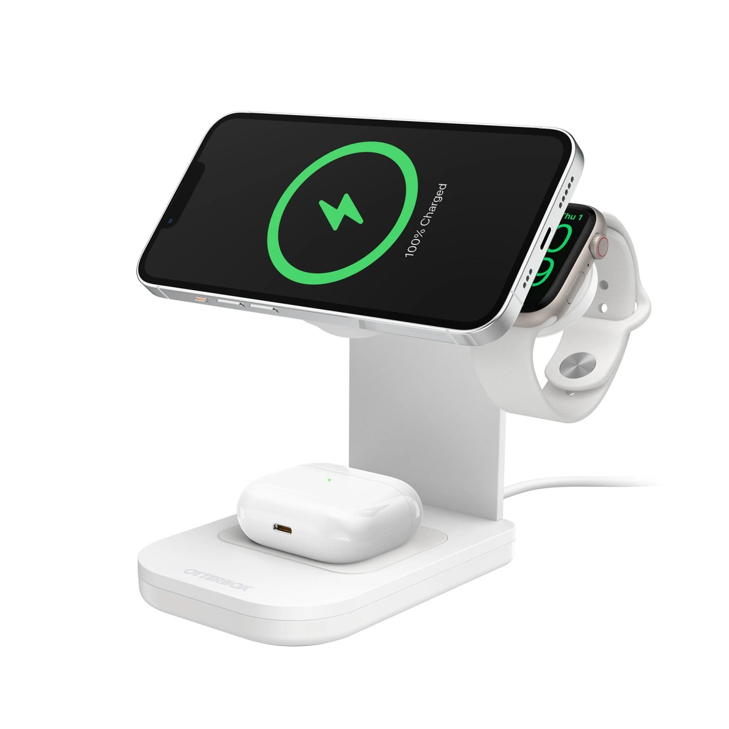 Otterbox 3-in-1 Charging Station Made For MagSafe W/ Apple Watch Charger + Airpods - White 9 Otterbox 3-in-1 Charging Station Made For MagSafe W/ Apple Watch Charger + Airpods - White - Image 7