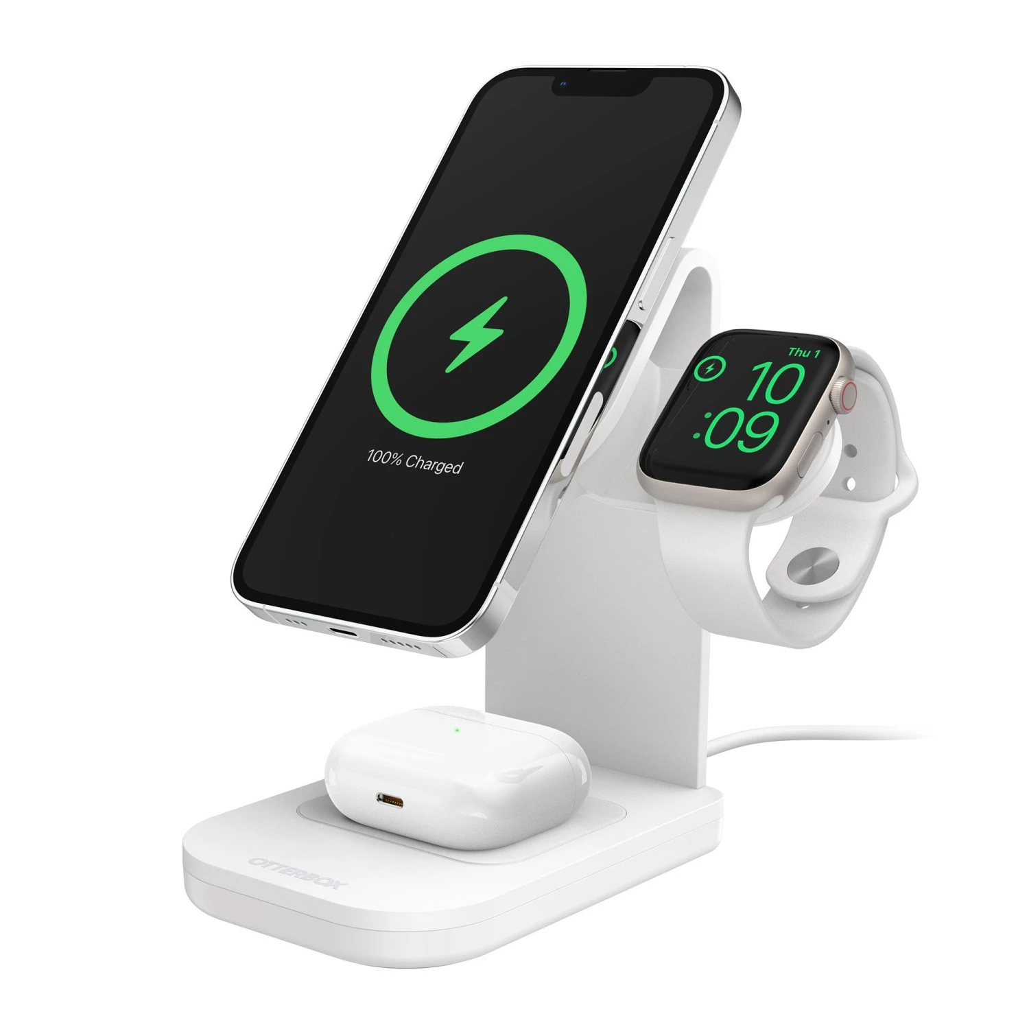 Otterbox 3-in-1 Charging Station Made For MagSafe W/ Apple Watch Charger + Airpods - White 3 Otterbox 3-in-1 Charging Station Made For MagSafe W/ Apple Watch Charger + Airpods - White