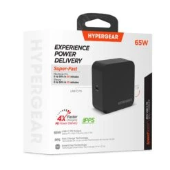 HyperGear SpeedBoost 65W USB-C PD Laptop Wall Charger With PPS - Black -OtterBox Store 640bb25361827157187454