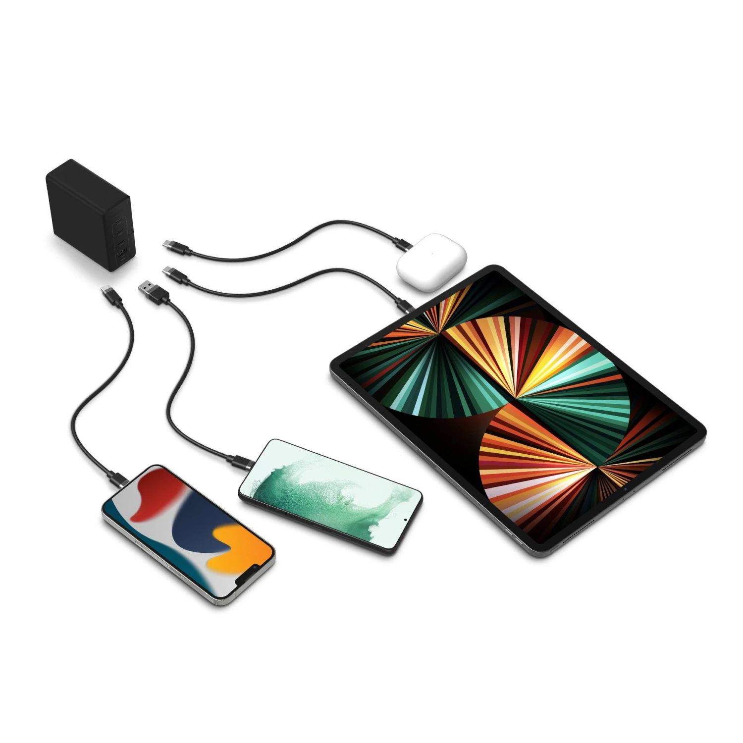 Mophie 120W 4-port USB-C/USB-A Speedport GaN Wall Charger - Black 4 Mophie 120W 4-port USB-C/USB-A Speedport GaN Wall Charger - Black - Image 2