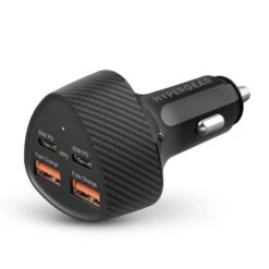 HyperGear SpeedBoost 50W Dual USB-C & Dual USB-A CLA Fast Charge Car Charger - Black