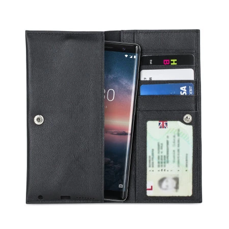 Olixar Primo Genuine Leather Nokia 8 Sirocco Pouch Wallet Case - Black 3 Olixar Primo Genuine Leather Nokia 8 Sirocco Pouch Wallet Case - Black