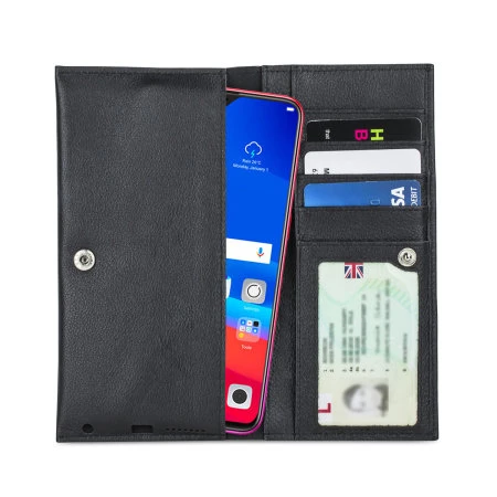 Olixar Primo Genuine Leather Oppo F9 / F9 Pro Wallet Case - Black 3 Olixar Primo Genuine Leather Oppo F9 / F9 Pro Wallet Case - Black