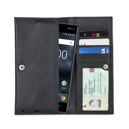 Olixar Primo Genuine Leather Nokia 3 Pouch Wallet Case - Black 3 Olixar Primo Genuine Leather Nokia 3 Pouch Wallet Case - Black