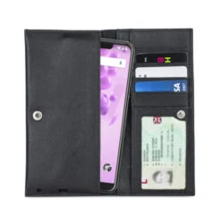 Olixar Primo Genuine Leather Wiko View 2 Go Pouch Wallet Case - Black