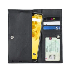 Olixar Primo Genuine Leather Wiko View 2 Pouch Wallet Case - Black