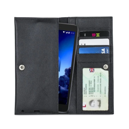 Olixar Primo Genuine Leather Alcatel 1c 2019 Wallet Case - Black 3 Olixar Primo Genuine Leather Alcatel 1c 2019 Wallet Case - Black