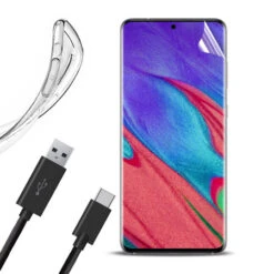 Olixar Essential Samsung S20 Ultra Case, Screen Protector & Cable Pack