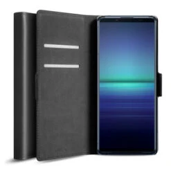 Olixar Sony Xperia 5 II Genuine Leather Wallet Stand Case - Black