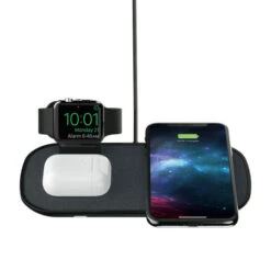 Mophie 3-in-1 7.5W Fast Wireless Charger Pad With UK Plug - Black