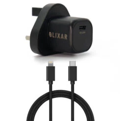 Olixar 20W Fast Mains Charger & USB To Lightning 1.5m Cable - Black