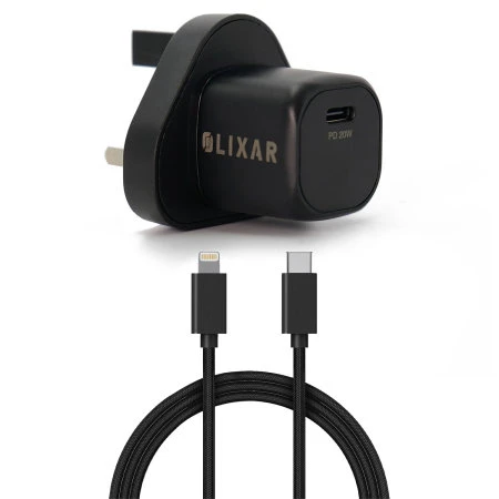 Olixar 20W Fast Mains Charger & USB To Lightning 1.5m Cable - Black 3 Olixar 20W Fast Mains Charger & USB To Lightning 1.5m Cable - Black