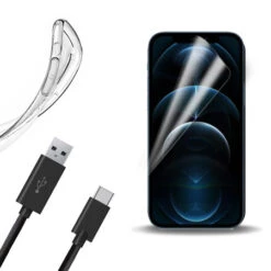 Olixar Essential IPhone 12 Pro Max Case, Screen Protector & Cable Pack