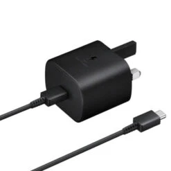 Official Samsung 25W Fast Wall Charger & 1m USB-C To C Cable - Black