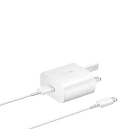 Official Samsung 25W Fast Mains Charger & 1m USB-C To C Cable - White 3 Official Samsung 25W Fast Mains Charger & 1m USB-C To C Cable - White
