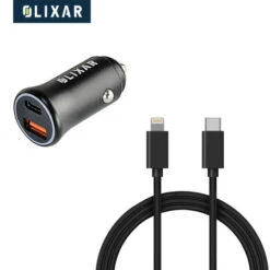 Olixar Dual 38W PD Car Charger & 1.5m USB-C To Lightning Cable