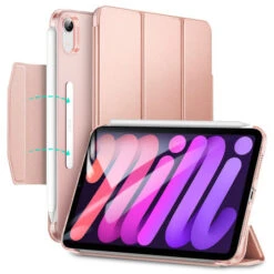 ESR Ascend Trifold IPad Mini 6 Leather-Style Case - Rose Gold