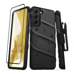 Zizo Bolt Black Case & Screen Protector - For Samsung Galaxy S22 Plus