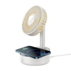 Baseus Hermit 2-in-1 Desktop Fan With Wireless Charger - White