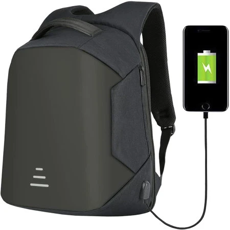 Aquarius Anti Theft And Water-Resistant Backpack With USB Charging Port- Black 3 Aquarius Anti Theft And Water-Resistant Backpack With USB Charging Port- Black