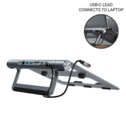 Acefast Grey Multifunctional Laptop Stand With Removable 8 In 1 USB-C Hub