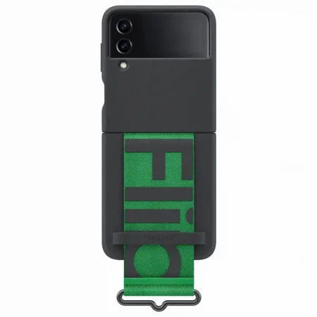 Official Samsung Black Silicone Case With Strap - For Samsung Galaxy Z Flip4 3 Official Samsung Black Silicone Case With Strap - For Samsung Galaxy Z Flip4