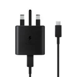 Official Samsung Black 45W Fast Charger And USB-C To USB-C Charge And Sync Cable