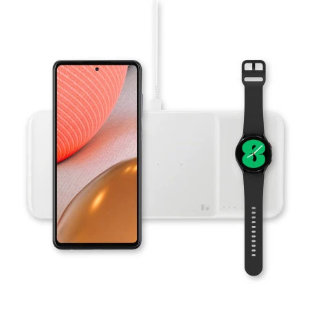 Official Samsung White Trio Wireless Charger Pad With UK Plug 3 Official Samsung White Trio Wireless Charger Pad With UK Plug