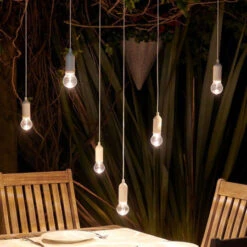 Auraglow White Outdoor LED Pull Cord Lights - 6 Pack