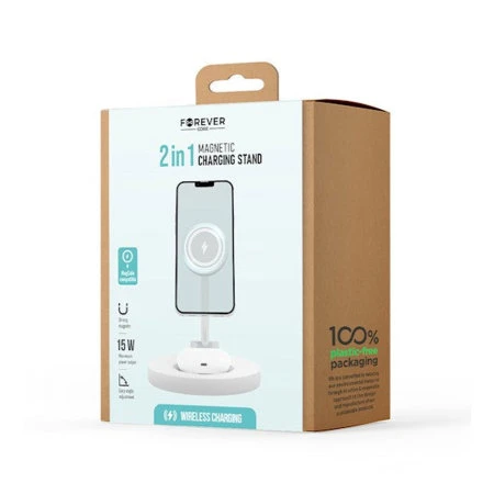 Forever 15W 2-in-1 MagSafe Wireless Charging Stand 4 Forever 15W 2-in-1 MagSafe Wireless Charging Stand - Image 2