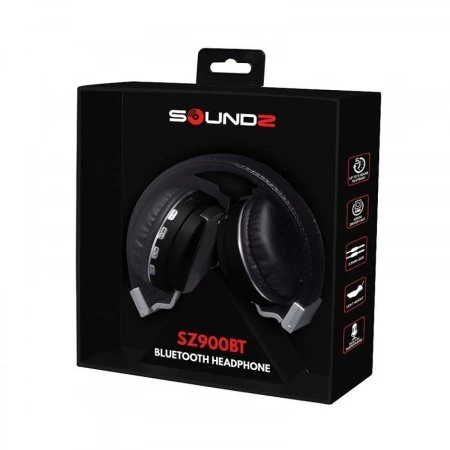 Soundz Wireless On-Ear Cushioned Headphones - Black 4 Soundz Wireless On-Ear Cushioned Headphones - Black - Image 2