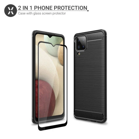 Olixar Sentinel Samsung Galaxy A12 Case & Glass Screen Protector 4 Olixar Sentinel Samsung Galaxy A12 Case & Glass Screen Protector - Image 2