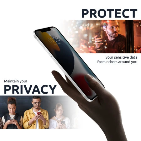 Olixar Privacy Tempered Glass Screen Protector - For IPhone 13 4 Olixar Privacy Tempered Glass Screen Protector - For IPhone 13 - Image 2