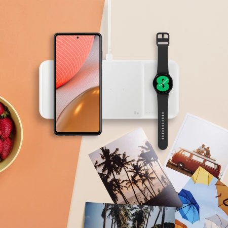 Official Samsung White Trio Wireless Charger Pad With UK Plug 4 Official Samsung White Trio Wireless Charger Pad With UK Plug - Image 2