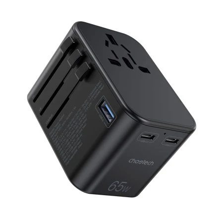 Choetech Universal 65W PD GaN Travel Charging Adapter With 2 USB-C Ports - Black 5 Choetech Universal 65W PD GaN Travel Charging Adapter With 2 USB-C Ports - Black - Image 3