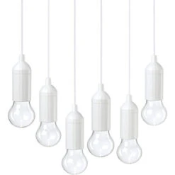 Auraglow White Outdoor LED Pull Cord Lights - 6 Pack -OtterBox Store b 130