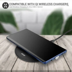 Olixar Samsung A51 Ultra Thin USB-C Wireless Charger Adapter - Silver -OtterBox Store b 191