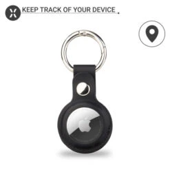 Olixar Genuine Leather 2 Pack Apple AirTags Keyring Case With Solid Back -OtterBox Store b 212