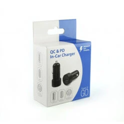 Pama USB-C Power Delivery & QC 3.0 Dual Port 36W Fast Car Charger - Black -OtterBox Store b 223