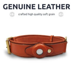 Olixar Genuine Leather Apple AirTags Dog Collar - Small - Brown -OtterBox Store b 269