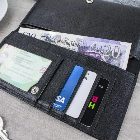Olixar Primo Genuine Leather HTC U12 Plus Pouch Wallet Case - Black 5 Olixar Primo Genuine Leather HTC U12 Plus Pouch Wallet Case - Black - Image 3