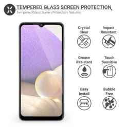 Olixar Samsung Galaxy A32 5G Tempered Glass Screen Protector -OtterBox Store b 529
